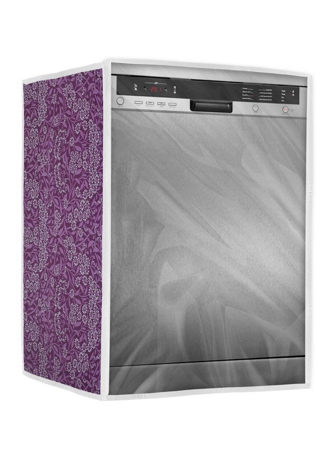 Classic غطاء غسالة صحون كلاسيكي مناسب لبوش بسعة 12، 13، 14، 15 إعداد (63X63X81 سم، زهرة بنفسجية) - Image 1