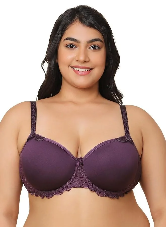 ترايامف Triumph Modern Finesse Bra for Women Wired Padded Spacer Cup Bra Seamless Breathable T-Shirt Bra Elegant Embroidery Full Coverage| Innovative Big Cup Support Neutral Beige 38C Pack of 1