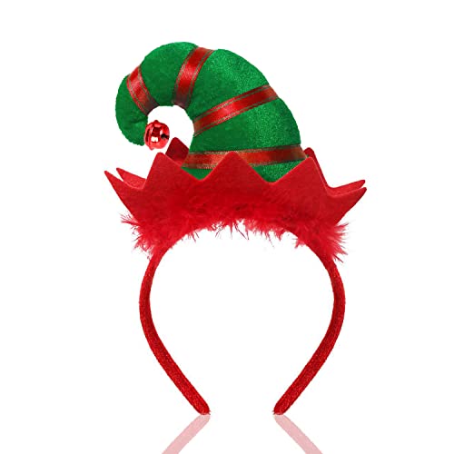 Utavu Elf Hat Headband Christmas Halloween Holiday Party Cute Hair Hoop Headwear for Adult - Image 1