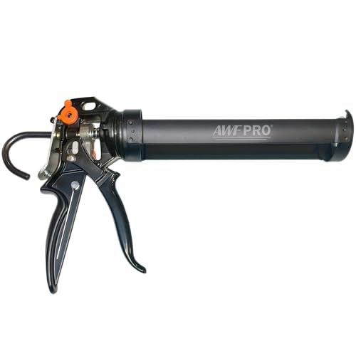 AWF PRO 10 oz Dual Thrust Caulk Gun 251 or 121 Thrust Ratio No Drip Rotating Barrel Comfort Grip with BuiltIn Puncture Tool - Image 1