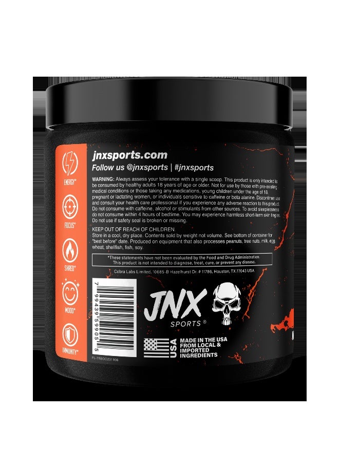 JNX Sports ذا ريبر! حارق الدهون قبل التمرين برتقال دموي – 30 حصة تركيبة حرارية + مثبط للشهية L-Carnitine، Taurine و Raspberry Ketones - Image 2