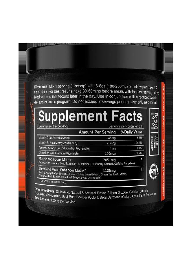 JNX Sports ذا ريبر! حارق الدهون قبل التمرين برتقال دموي – 30 حصة تركيبة حرارية + مثبط للشهية L-Carnitine، Taurine و Raspberry Ketones - Image 3