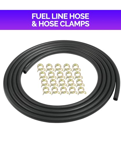 RACOONA 9.85FT Fuel Hose, 1/4" ID with 20Pcs 2/5" ID Hose Clamps - Stretchy Fuel Line for Motorcycle Mowers Tractors and All Small Engines - Image 2