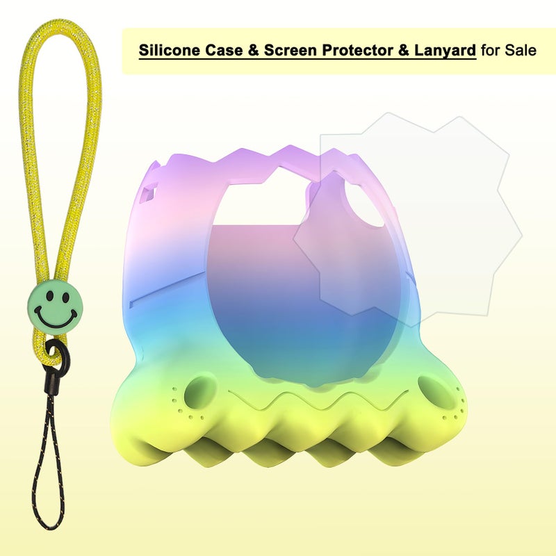 JCHPINE Silicone Cover Case for Tamagotchi Paradise Interactive Virtual Pet, Stand Up Case for Tamagotchi Paradise Screen Protector and Lanyard (Rainbow) - Image 3