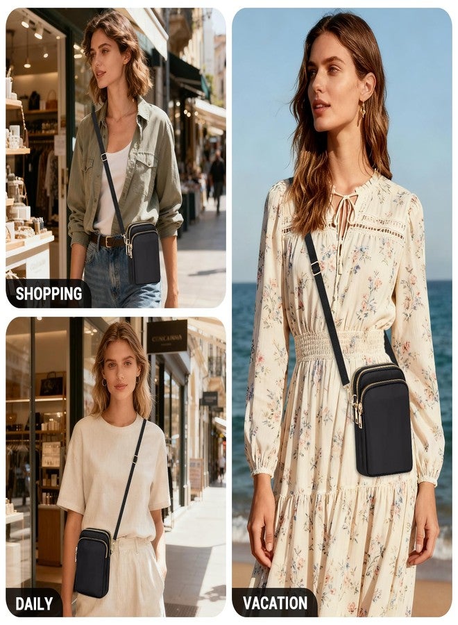 حقائب كروس صغيرة من YINHEXI للنساء، محفظة صغيرة للهاتف المحمول، حقيبة كتف للنساء والرجال (أسود-1) - Image 2