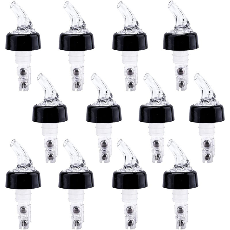 WUWEOT 12 Pack Automatic Measured Bottle Pourer 1 OZ Leakproof Liquor Bottle Pourers Quick Shot Spirit Measure Pourer Drinks Wine Cocktail Dispenser for Bartender Home Bar Tools