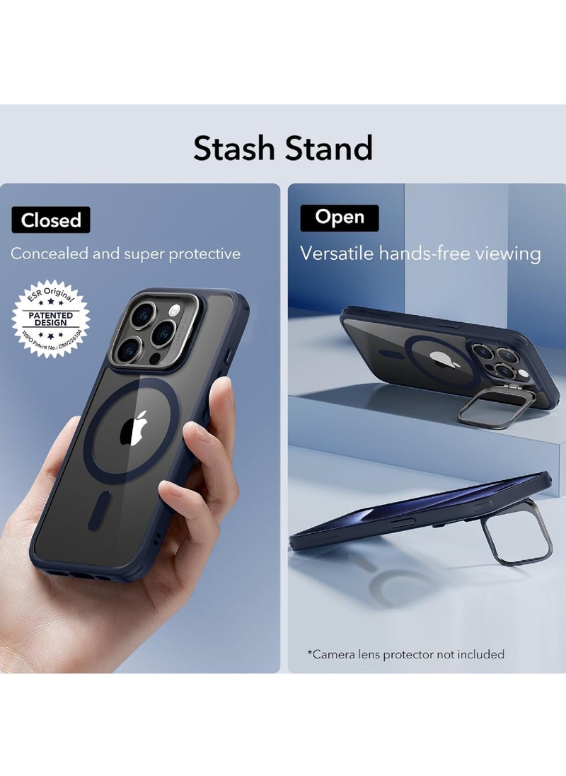 حافظة لهاتف iPhone 15 Pro Max متوافقة مع حافظة الحماية من الدرجة العسكرية MagSafe، حافظة هاتف مدمجة مقاومة للخدش، غطاء خلفي من السلسلة الكلاسيكية