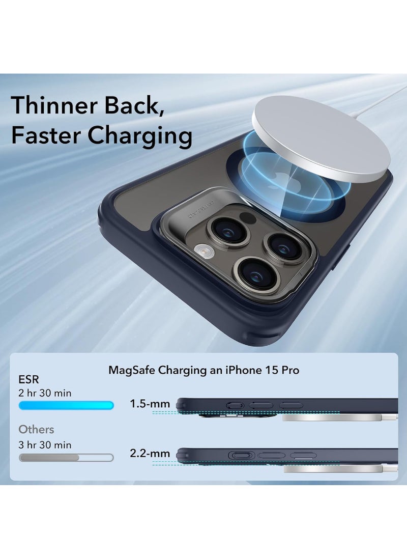 حافظة لهاتف iPhone 15 Pro Max متوافقة مع حافظة الحماية من الدرجة العسكرية MagSafe، حافظة هاتف مدمجة مقاومة للخدش، غطاء خلفي من السلسلة الكلاسيكية