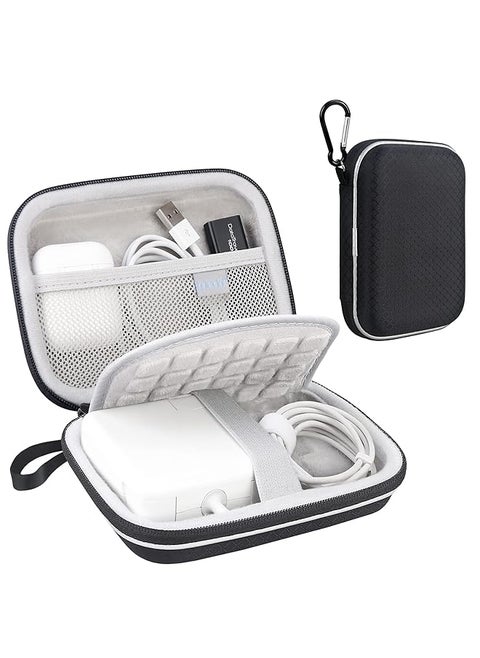 Hard Carrying Case For Macbook Pro Air Magsafe Magsafe 2 Power Adapter Iphone12 12 Pro Charger Usb C Hub Type C Hub Earbuds Usb Cable Organizer Eva Protective Shockproof Travel Bag Black