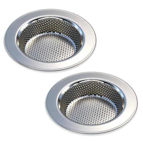 Seatery 2PCS Kitchen Sink Strainers, Sink Drain Filter, Sink Basket Strainer, 4.5 Inch Stainless Steel Sink Drain Strainer, Food Scraps Catcher for Kitchen - Image 1