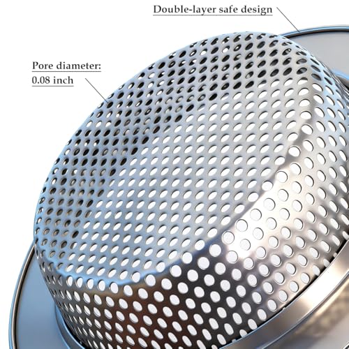 Seatery 2PCS Kitchen Sink Strainers, Sink Drain Filter, Sink Basket Strainer, 4.5 Inch Stainless Steel Sink Drain Strainer, Food Scraps Catcher for Kitchen - Image 3