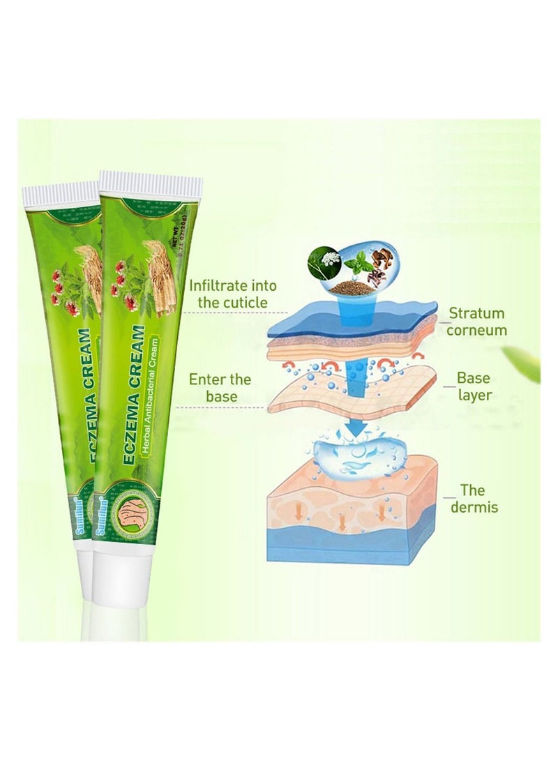 Sumifun 2 Pack Natural Herbal Eczema Pruritus Psoriasis Ointment Psoriasis Treatment, Antibacterial Cream for Body Itching - Image 4