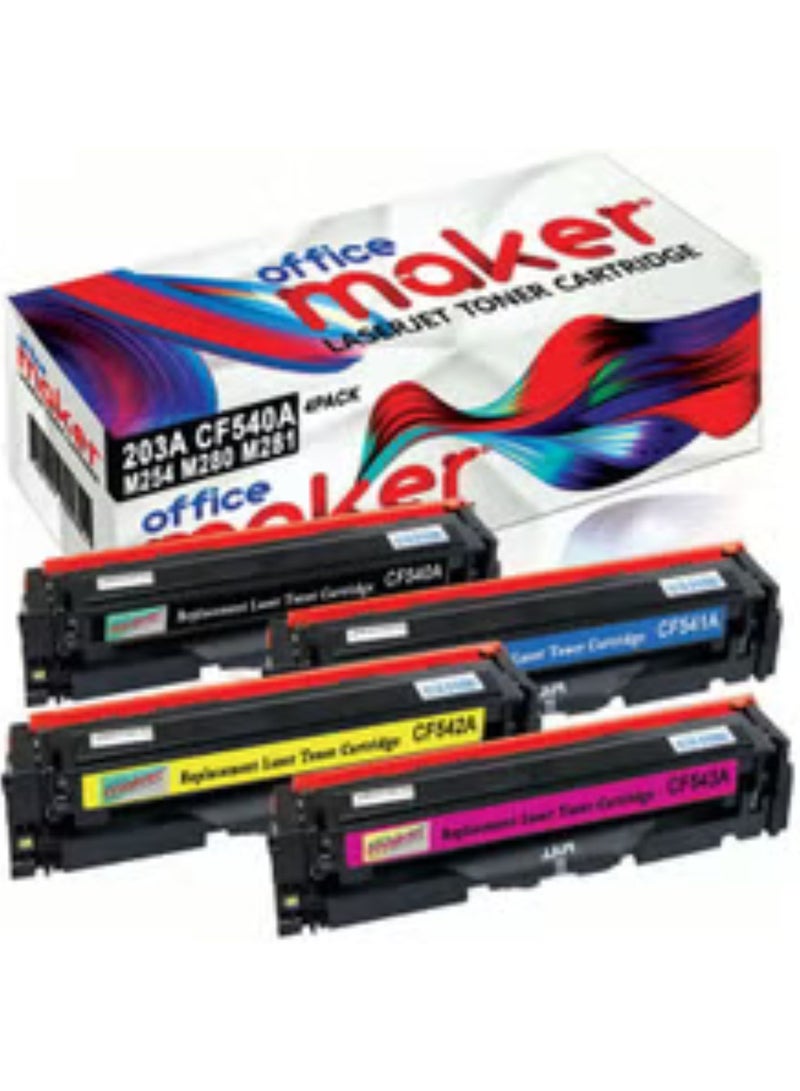 Office Maker CF540A (4 Piece) Compatible Toner Set Multicolour