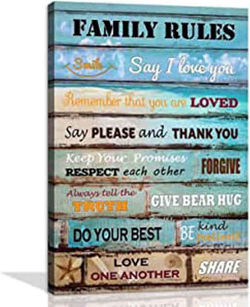 BPA Family Rules Vintage Wall Art - Image 1