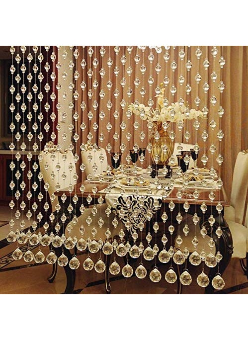 Light Wave LIGHT WAVE Sheer Curtains Acrylic 10 Strings 6 Feet Crystal Curtain With Crystal Drops For Door, Window, Temple, Partition Area Décor  - Image 1