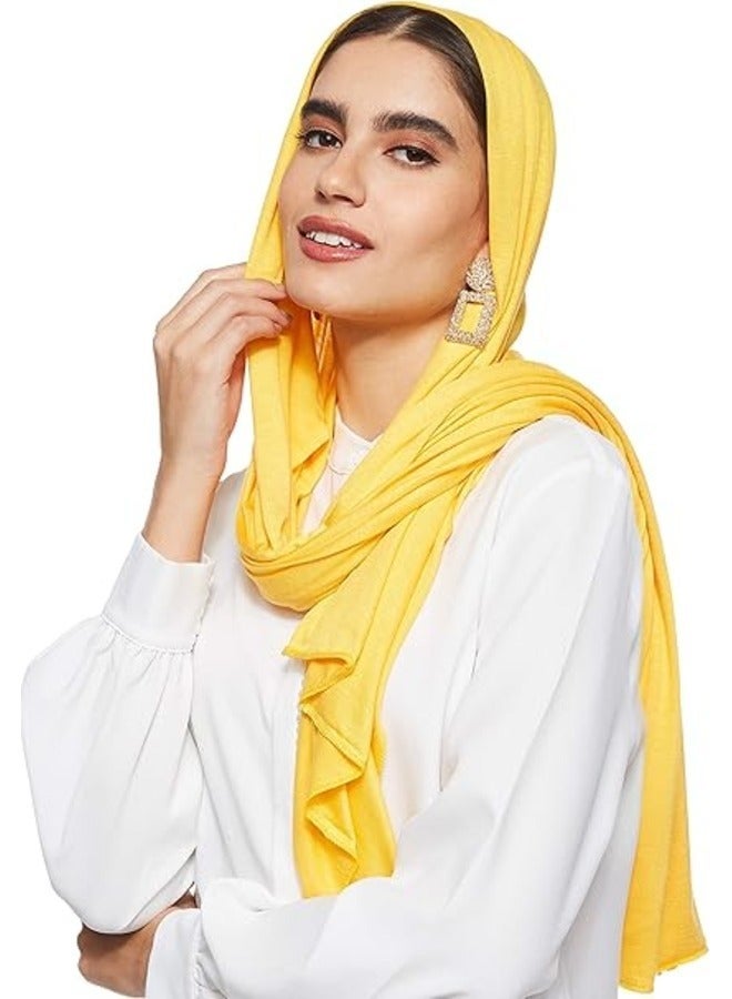 Soft saffron yellow stretch jersey headscarf: a bright and stylish headscarf  - Image 1