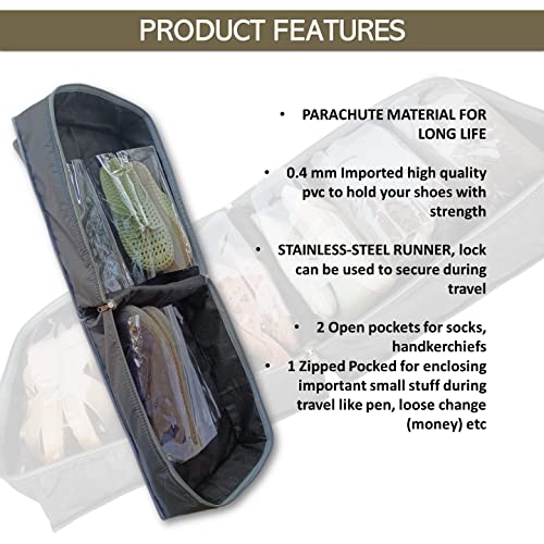 iShine Multiple Shoe Travel Bag Multipurpose Organizer Footwear Storage Slipper Shoe Bag Water Resistance (Green) (4 Pair) - Image 5