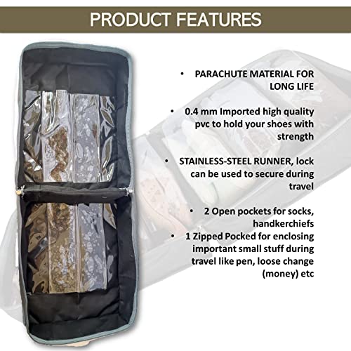 iShine Multiple Shoe Travel Bag Multipurpose Organizer Footwear Storage Slipper Shoe Bag Water Resistance (Green) (4 Pair) - Image 4