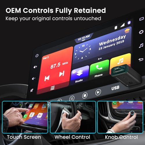 Portronics Tune Lite, Mini 2-in-1 Wireless CarPlay/Android Auto Receiver, Converts Wired to Wireless, Plug & Play, Only for Cars with OEM Installed Wired Android Auto/CarPlay, Android 12+ & iOS 15+ - Image 5