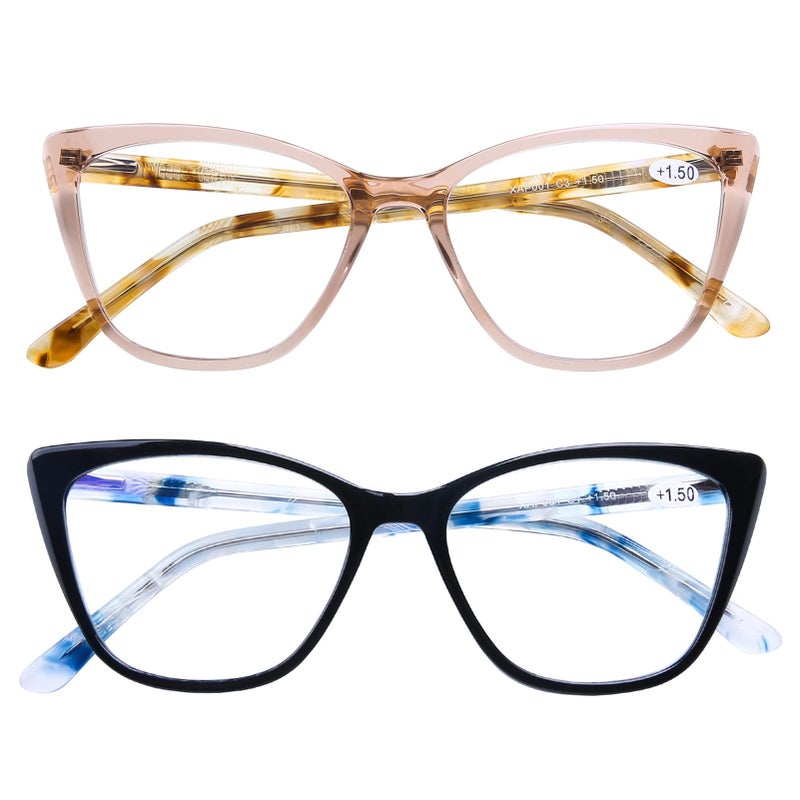 AQWANO Stylish Cat Eye Computer Reading Glasses Designer Blue Light Block Eyeglasses Readers Anti UV400 Digital Eyestrain for Women25 - Image 2