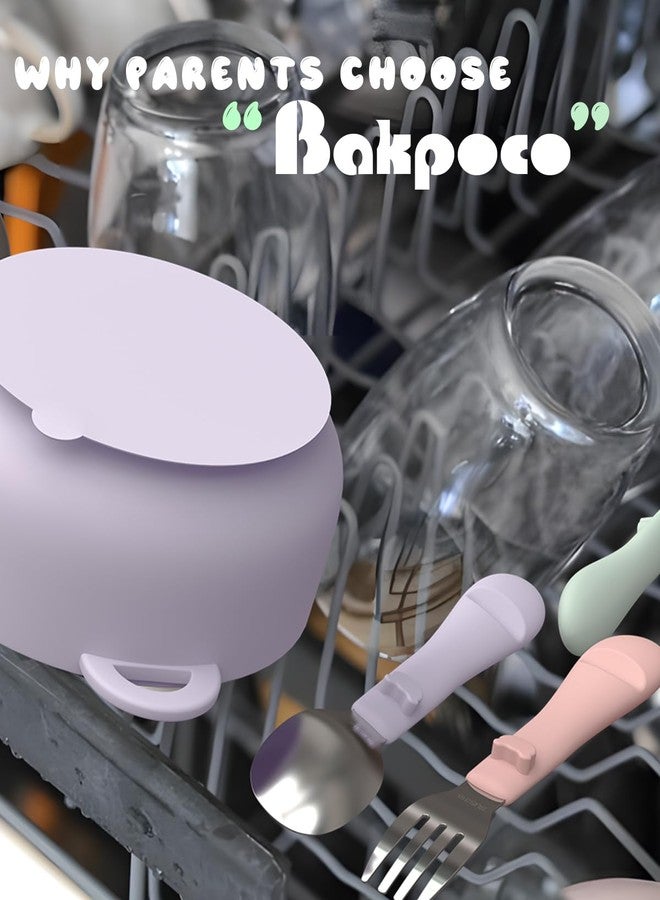 Bakpoco 6PCS Toddler Utensils, 316 Stainless Steel Baby Safe Forks + Spoons with Silicone Handle, BPA Free Dishwasher Safe Kids Silverware Cutlery with Box, Sage/Blush/Lilac - Image 5