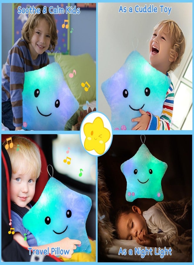 Subao Sensory Toys for Kids with Autism,14" Soft Toddler Pillow With Light &Music,Plush Star Night Light,Light Up Adhd Autism Sensory Products,Birthday Xmas Easter Gifts for Boys 3 4 5 6 7 8 9 10 Blue - Image 2
