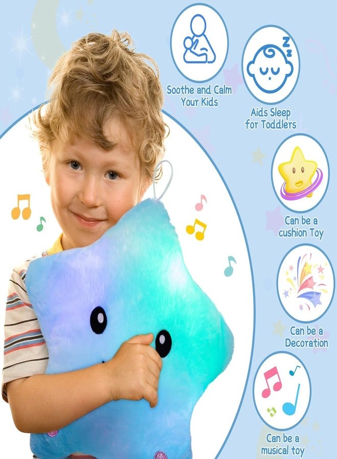 Subao Sensory Toys for Kids with Autism,14" Soft Toddler Pillow With Light &Music,Plush Star Night Light,Light Up Adhd Autism Sensory Products,Birthday Xmas Easter Gifts for Boys 3 4 5 6 7 8 9 10 Blue - Image 4