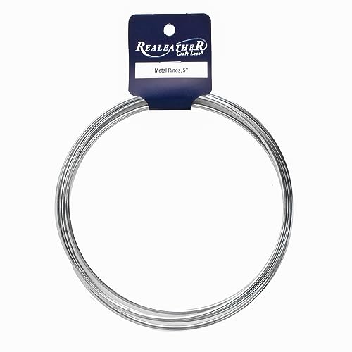 Realeather Crafts Zinc Metal Rings, 5-Inch, 4-Pack, Silver - Image 5
