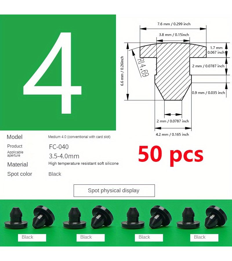 T Shaped Removable Cap Conical Flat Head 20mm Elastic Sealing Gray 50pcs - Image 4