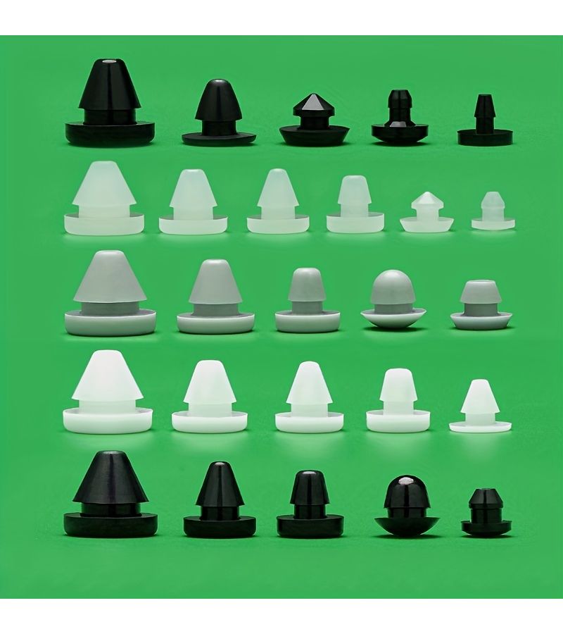 T Shaped Removable Cap Conical Flat Head 20mm Elastic Sealing Gray 50pcs - Image 2