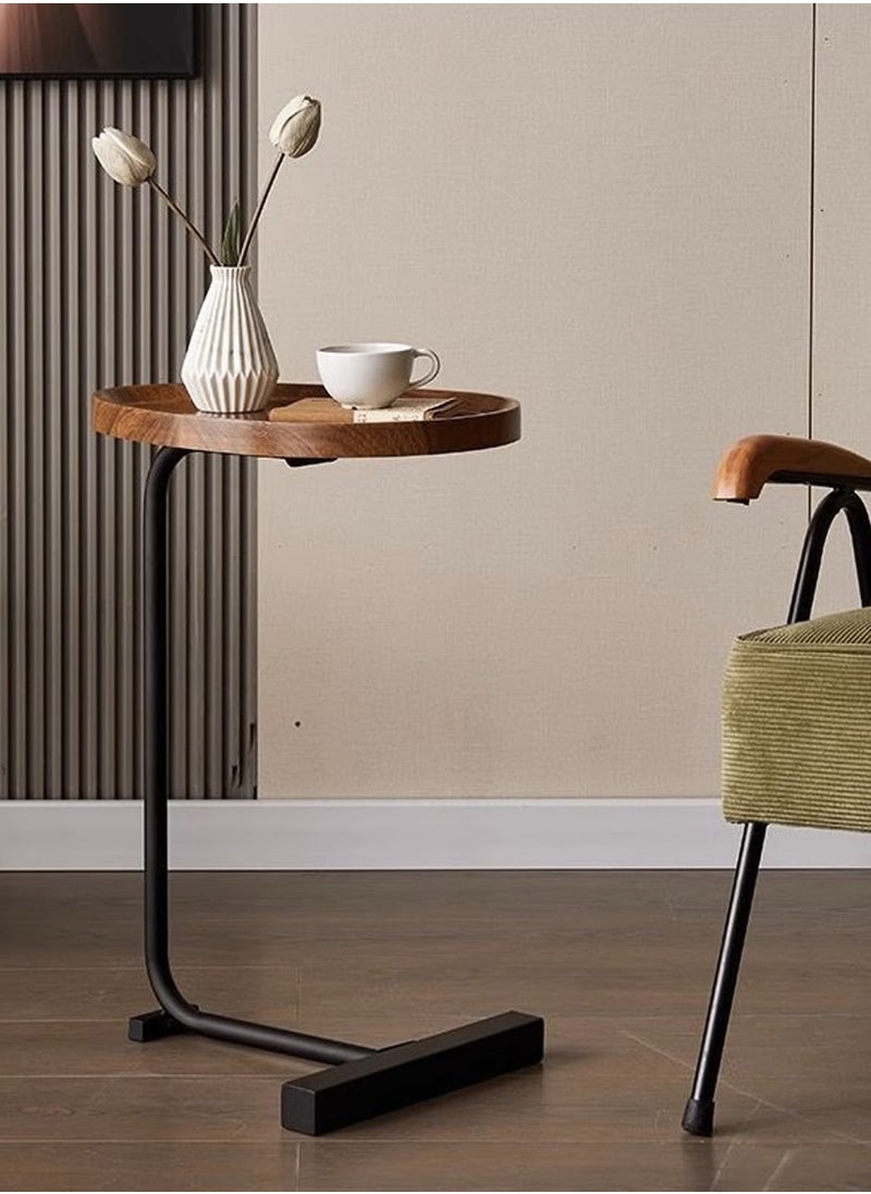 C- shaped side table, small coffee table, small space side table, modern Minimalism metal frame sofa table, suitable for sofa bedroom, living room, office bedside table (45 x 30 x 70 cm)