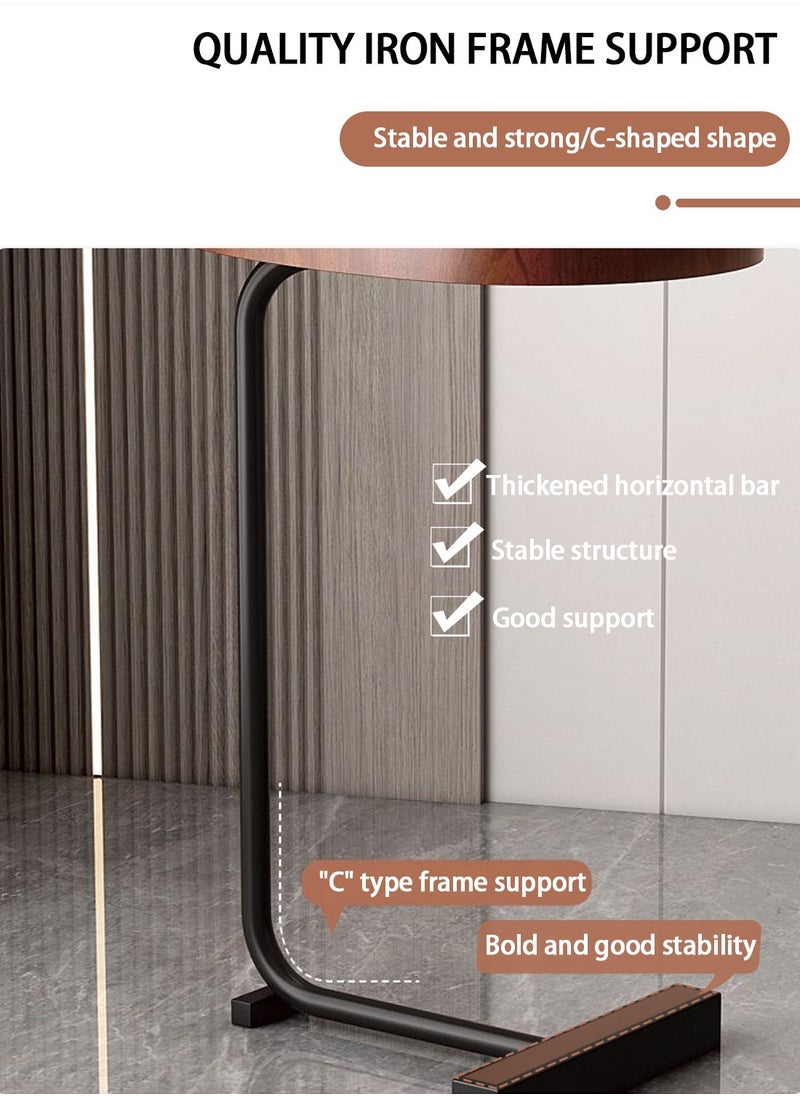C- shaped side table, small coffee table, small space side table, modern Minimalism metal frame sofa table, suitable for sofa bedroom, living room, office bedside table (45 x 30 x 70 cm)