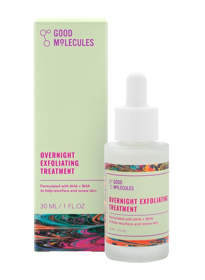 Good Molecules Overnight Exfoliating Treatment - Facial Exfoliant with AHA for Tone and Texture - Pore Minimizer, Skincare for Face with Salicylic Acid  - Image 1