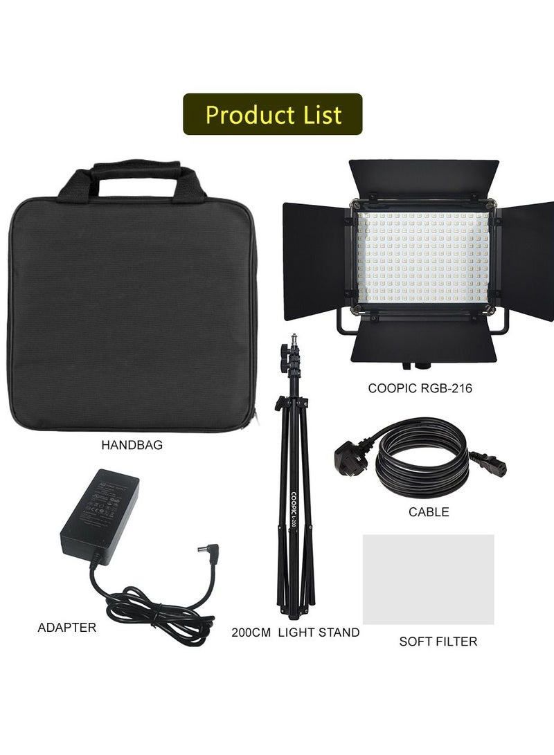Coopic RGB-216 LED Video Light with 200cm Stand - Image 4