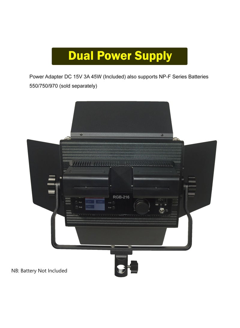 Coopic RGB-216 LED Video Light with 200cm Stand - Image 3