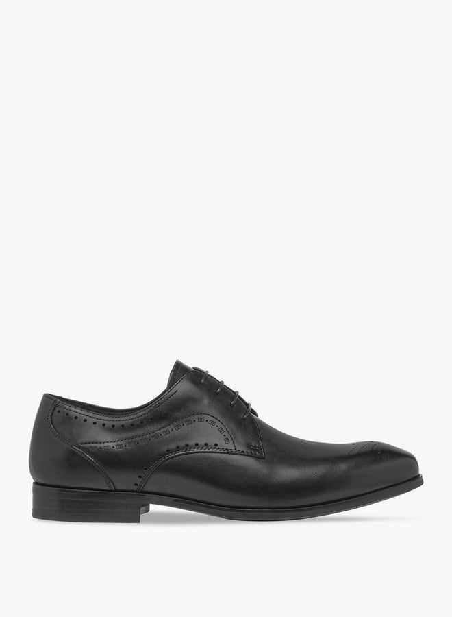 DUCHINI Men's Cutout Detail Derby Shoes with Lace-Up Closure - Image 3