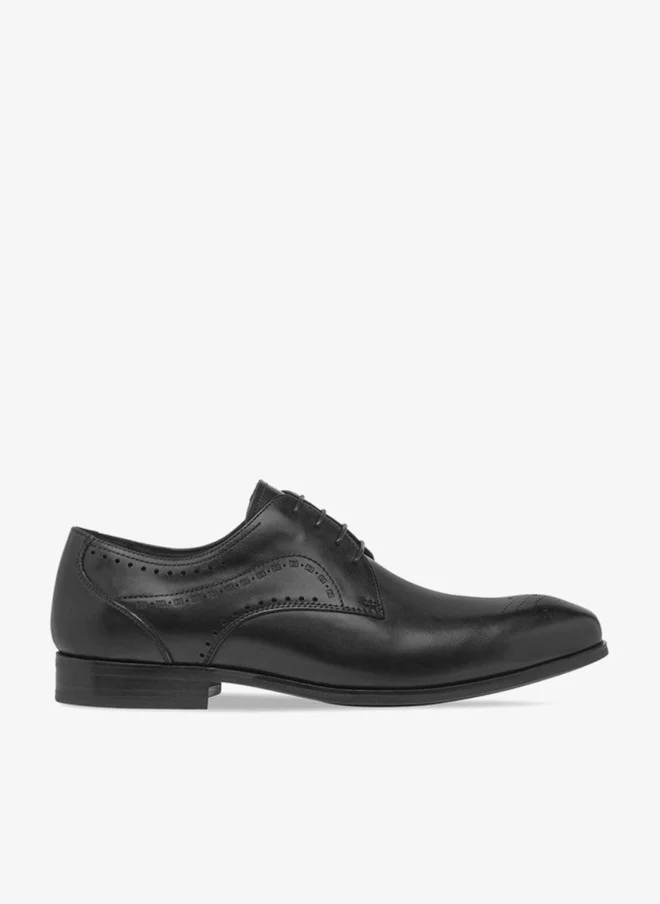 DUCHINI Men's Cutout Detail Derby Shoes with Lace-Up Closure