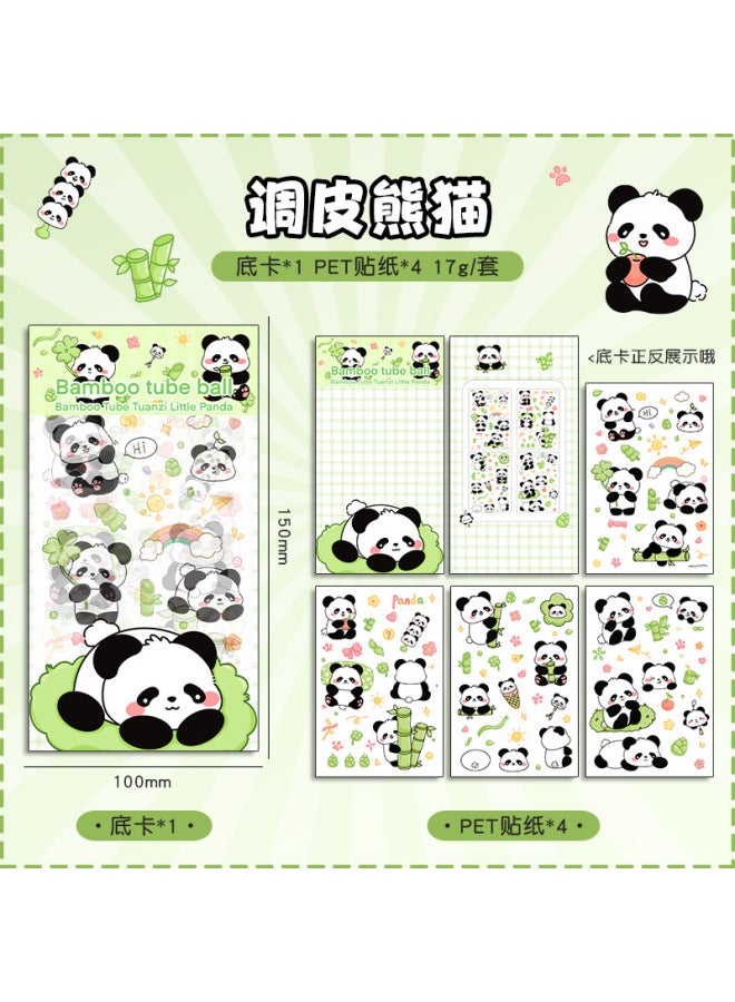 HELPS Cute Panda Stickers For Students Creative Cartoon Handbook Stickers Children's Handmade Diy Decorative Stickers Set - Image 1