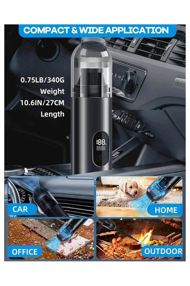 Handheld Vacuum Cleaner/Air Duster  Cordless – Car Vacuum Cleaner Portable Rechargeable High Power Brushless Motor 10000 PA Strong Suction 2 in 1 Air Duster and Mini Handheld Vacuum Cleaner Foldable Compressed Air Duster Rechargeable Handheld Vacuum Cordless Keyboard Cleaner Air Blower Car Vacuum Cleaner for Compute/Car/House - Image 2