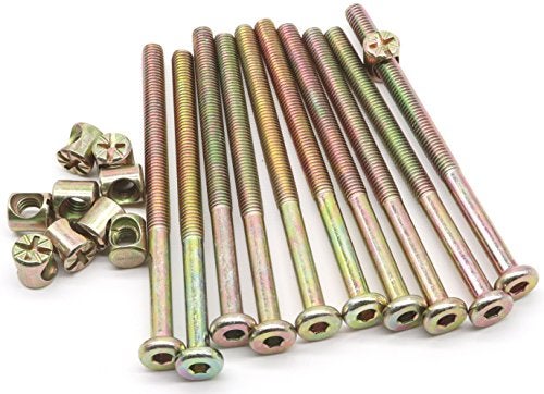 binifiMux 10-Pack M6 x 90mm Hex Allen Head Furniture Crib Baby Bed Bolt and Barrel Nuts, for Bunk Bed Chairs Cots Headboard - Image 5