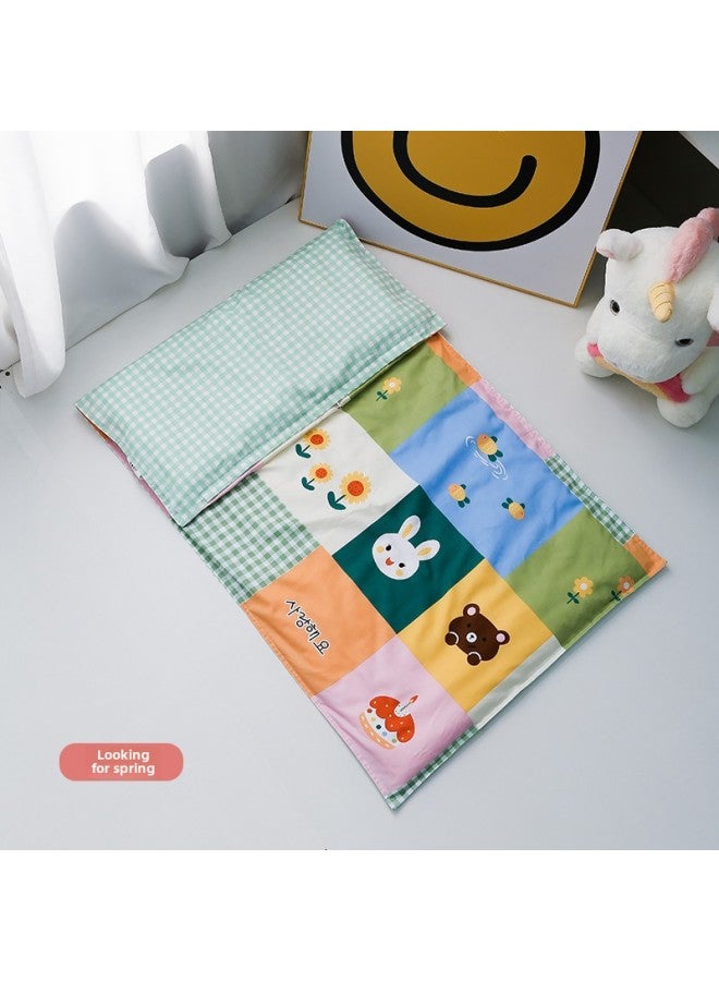 # Kindergarten Mattress Cover Pure Cotton Cartoon Cotton Mattress Cover Cotton Soft Cushion Quilt Cover Zipper Cover-Color:Michun [60 Pieces Type A Quilt Cover]-Specifications:135x55cm - Image 1