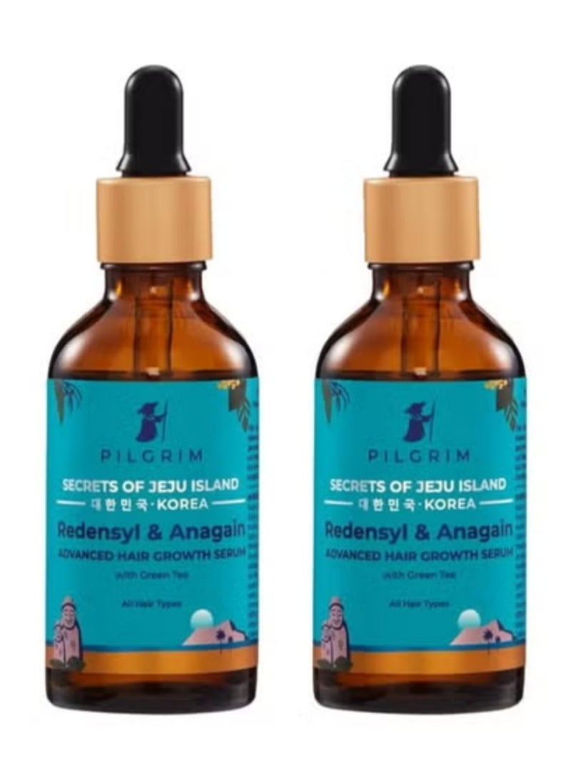 بيلجريم علبتان من سيروم PILGRIM لتكثيف الشعر – بتركيبة الريدنسيل والأناغين 50 مل لكل عبوة – لشعر أكثر كثافة وتقليل التساقط - Image 1