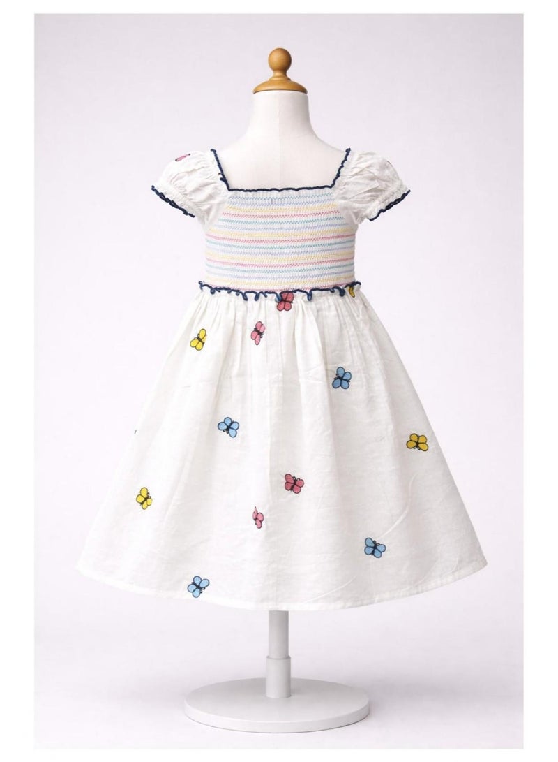 Frock wala 🦋 Girls Butterfly Embroidered Cotton Frock – Soft, Breathable & Summer Comfort Wear - Image 2