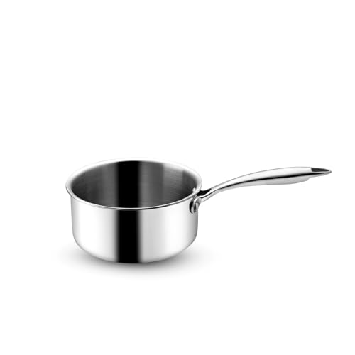 Vaya Hautechef Triply Stainless Steel Sauce pan, Tea pan 16cm, 1.5L – Induction & Gas Compatible, Durable & Non-Toxic Cookware for Milk, Tea, and Sauces, Mirror Finish - Image 1