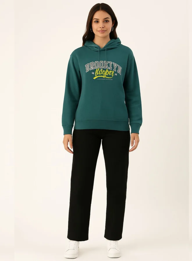 Pause Women Regular Fit Graphic Print Hoodie