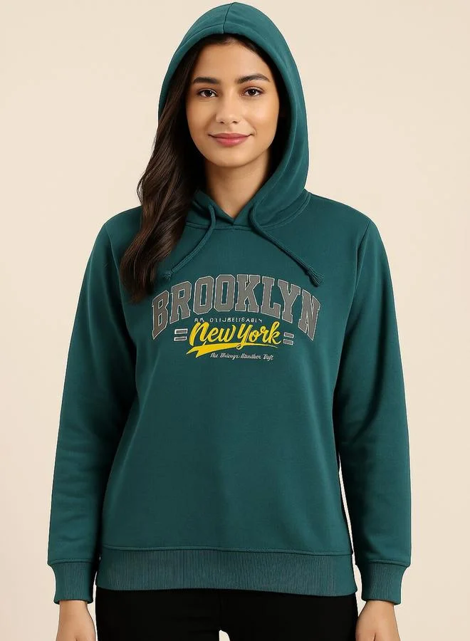 Pause Women Regular Fit Graphic Print Hoodie