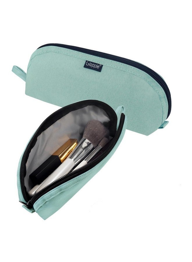 جلوبي حامل فرشاة المكياج للسفر - حقيبة مكياج صغيرة، حقيبة مستحضرات تجميل مدمجة، حقيبة مستحضرات تجميل محمولة لتنظيم الفرش أثناء التنقل، لون أخضر نعناعي - Image 5