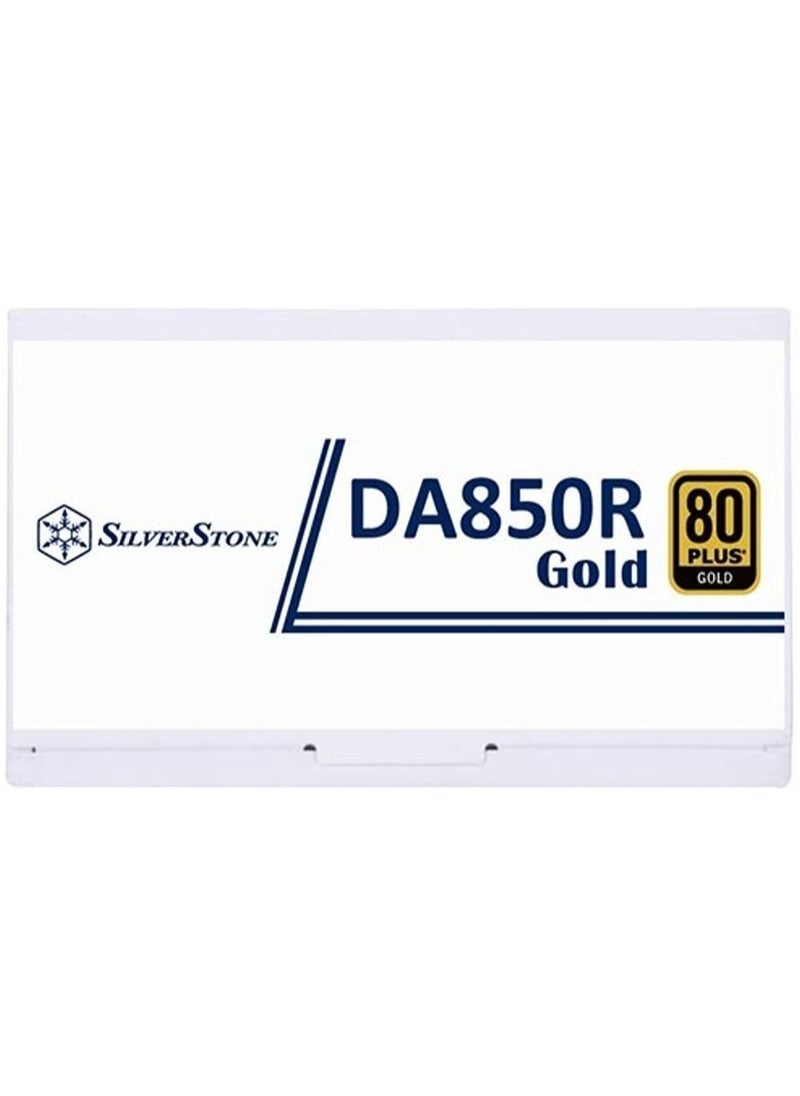 SilverStone Technology - DA850R Fully Modular Power Supply, 80 PLUS Gold, 850W ATX 3.0 & PCIe 5.0, Active PFC, Silent 120mm Fan, Advanced Protections, 12V-2x6 PCIe Connector, White | SST-DA850R-GMA-WWW - Image 1