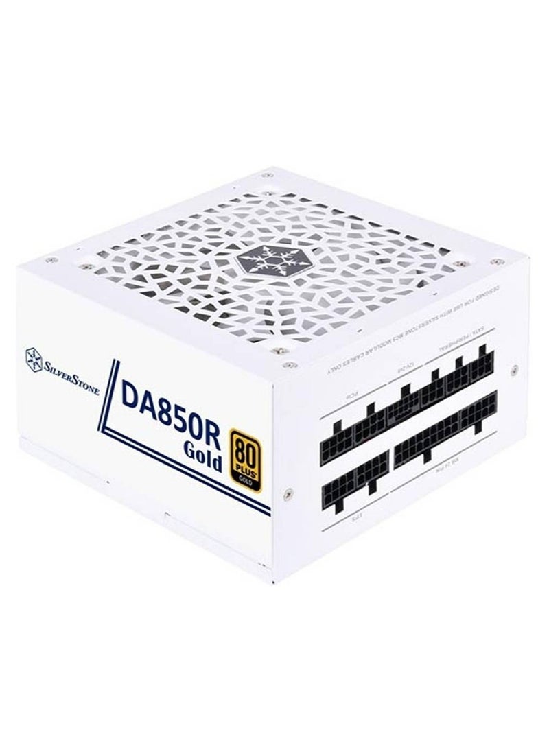 SilverStone Technology - DA850R Fully Modular Power Supply, 80 PLUS Gold, 850W ATX 3.0 & PCIe 5.0, Active PFC, Silent 120mm Fan, Advanced Protections, 12V-2x6 PCIe Connector, White | SST-DA850R-GMA-WWW - Image 1