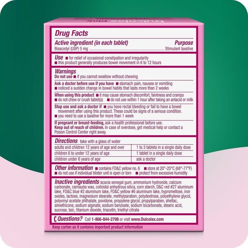 DULCOLAX أقراص دولكولاكس الوردية الملينة المنشطة 5 ملغ 25 حبة - Image 3